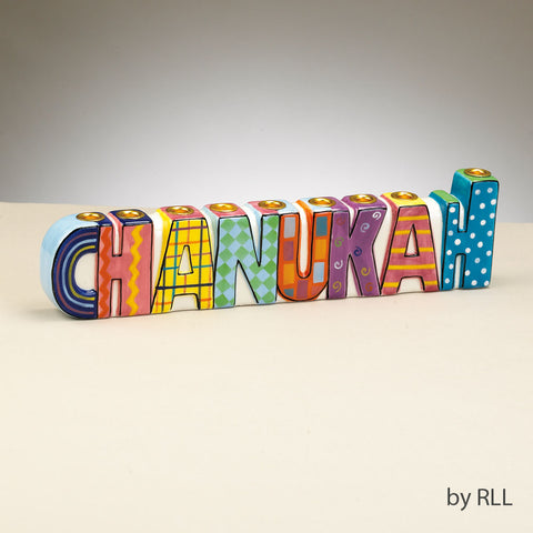 Chanukah Chanukah Ceramic Hand Painted Menorah