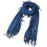 Scarf shawl Leaf Lace Fringes