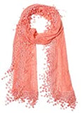 Scarf shawl Leaf Lace Fringes