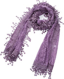 Scarf shawl Leaf Lace Fringes