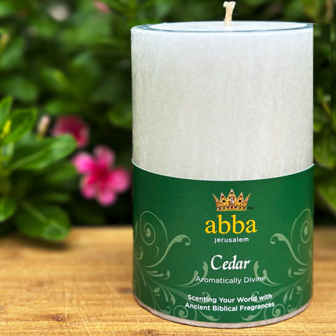 Abba Oil Pillar Candle Cedar 3 x 4