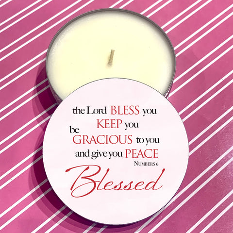 Abba Oil Candle "BLESSED" - POMEGRANATE CANDLE TIN
