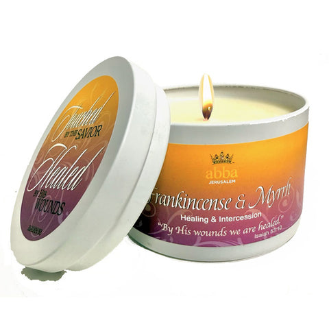 Abba Oil Candle Tin Frankincense and Myrrh 8 oz