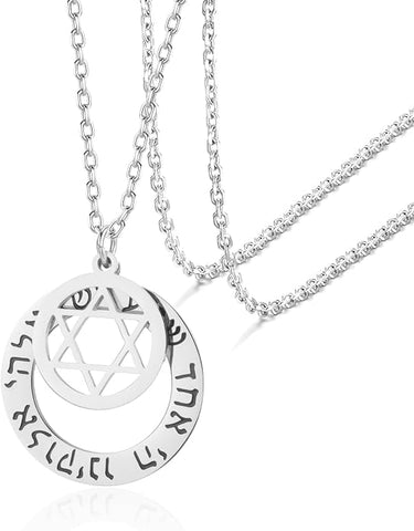 Necklace Shema Circle with Star of David VASSAGO