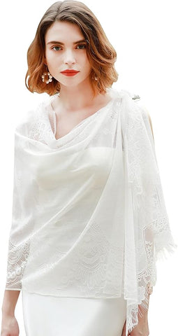 Scarf shawl Pashmina White
