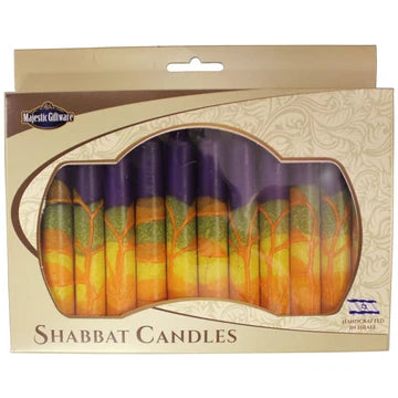 Candles Shabbat  Purple and Orange #SC-SHHR-P