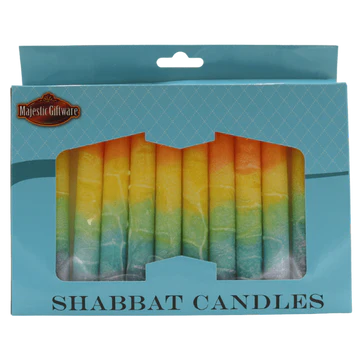 Candles Shabbat  Orange, Green, Yellow #SHC6