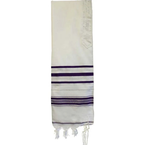 Tallit Acrylic Purple and Silver TAC24PUS