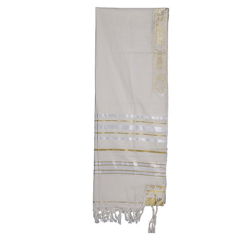 Tallit White, Gold, and Silver TAL 130/24