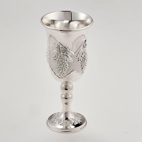 Kiddush Cup  Grapes Design Silverplated  Item KC-13