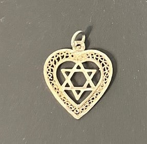 Necklace Heart Shaped Star of David NK-500
