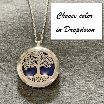 Necklace Abba Tree of Life Stainless Diffuser Pendant