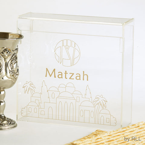 Passover Acrylic Matzah Flip-Top Box  PPBA-2