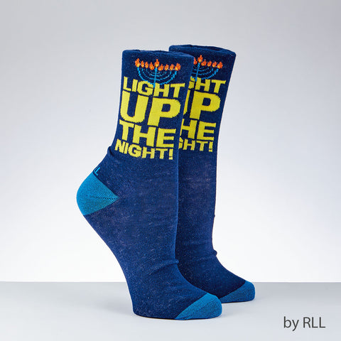 Chanukah Adult Crew Socks, "Light Up The Night" TYN-SOCK-A5